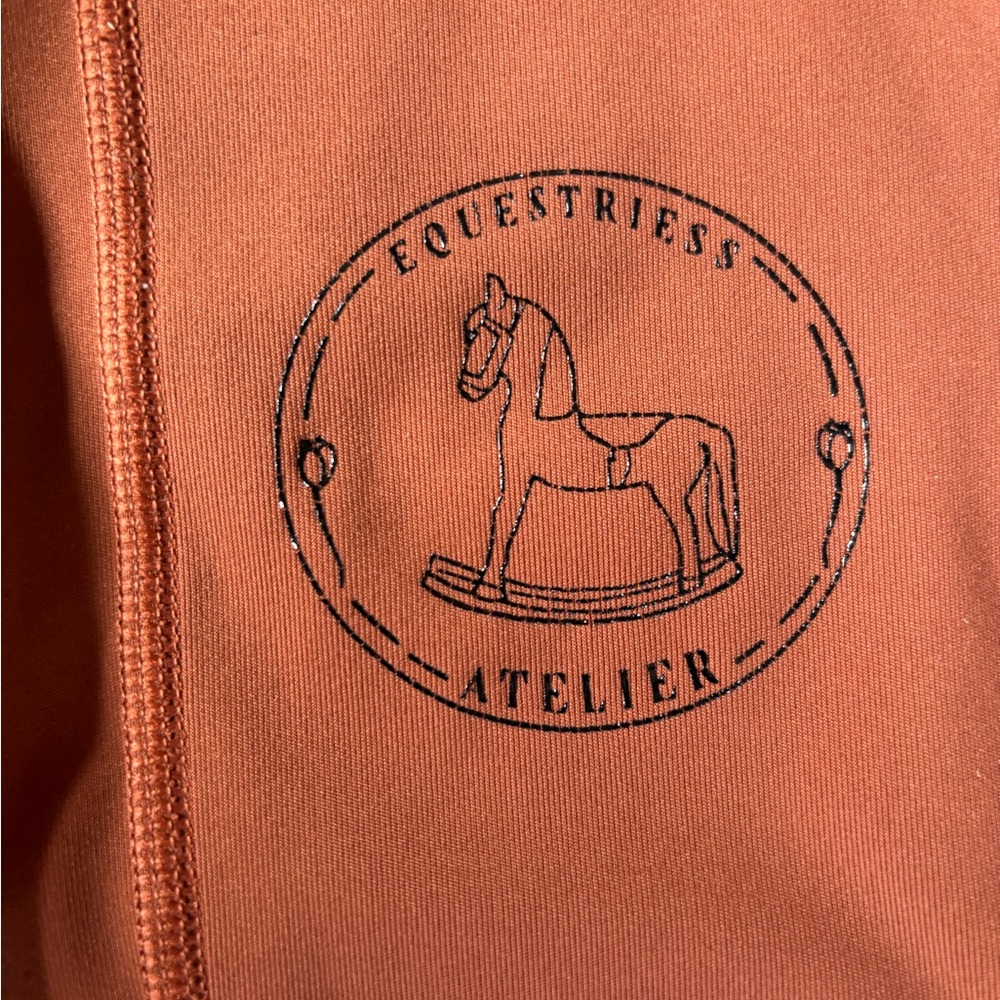 Equestriess Atelier rust riding tights (silicone knee patch)